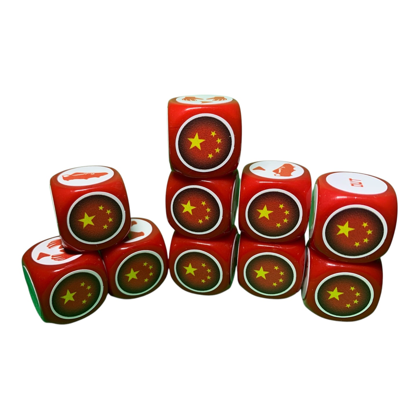 10 Red Chinese Dice