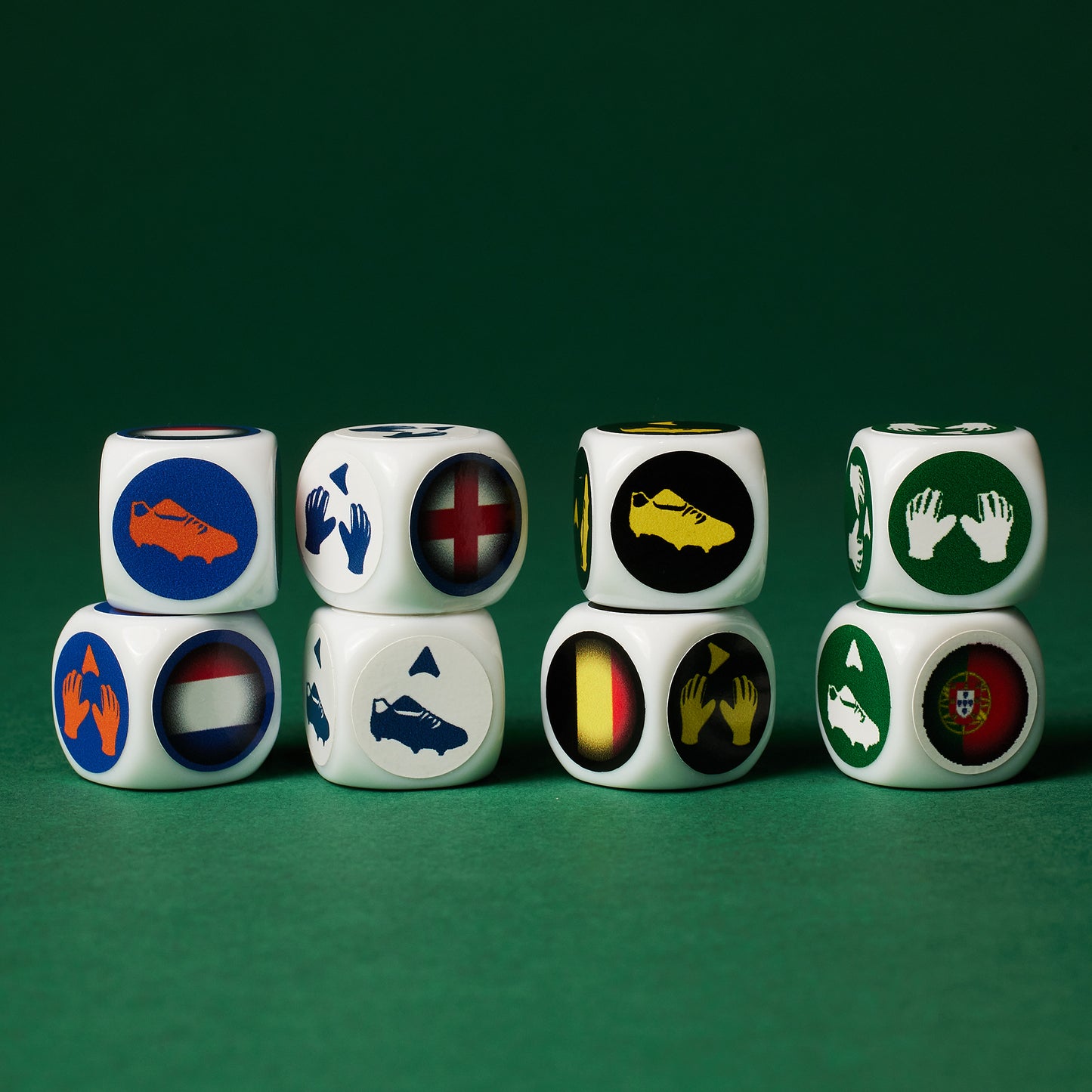 Pack 4 Countries on 8 Dice - Netherlands, England, Belgium, Portugal