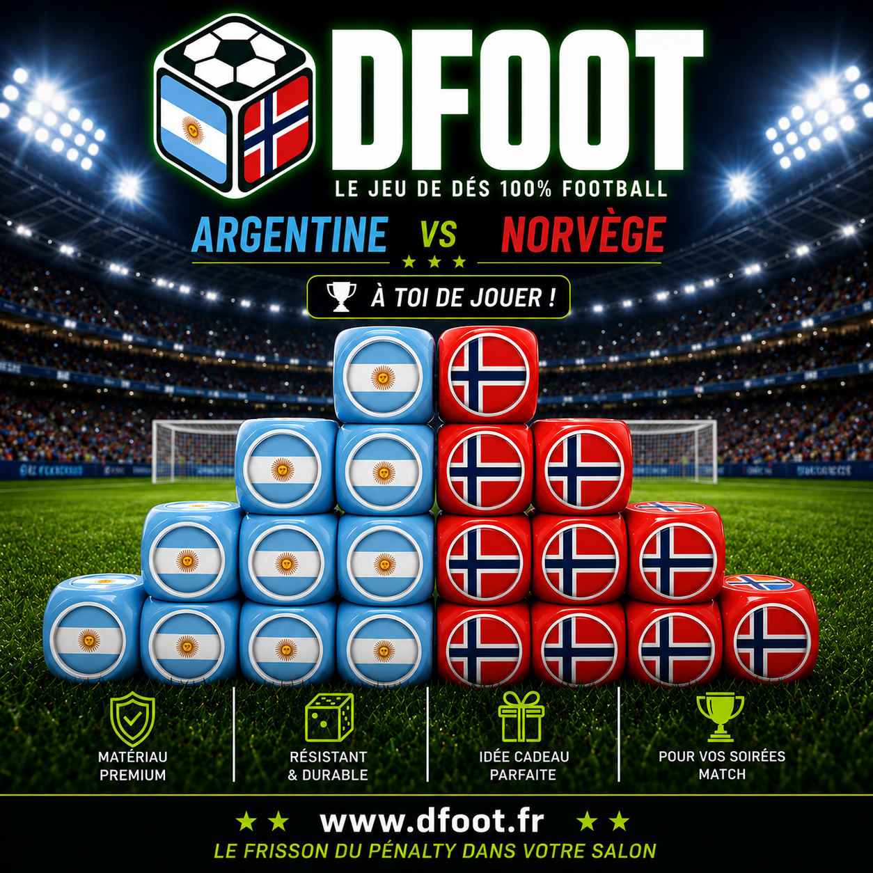 Pack Tube avec Tapis - Argentine/Norvège -20 dés