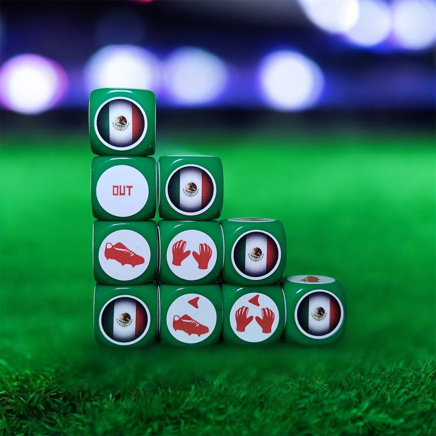 France-Mexique-Argentine-Brésil Pack Tube avec Tapis/40 dés