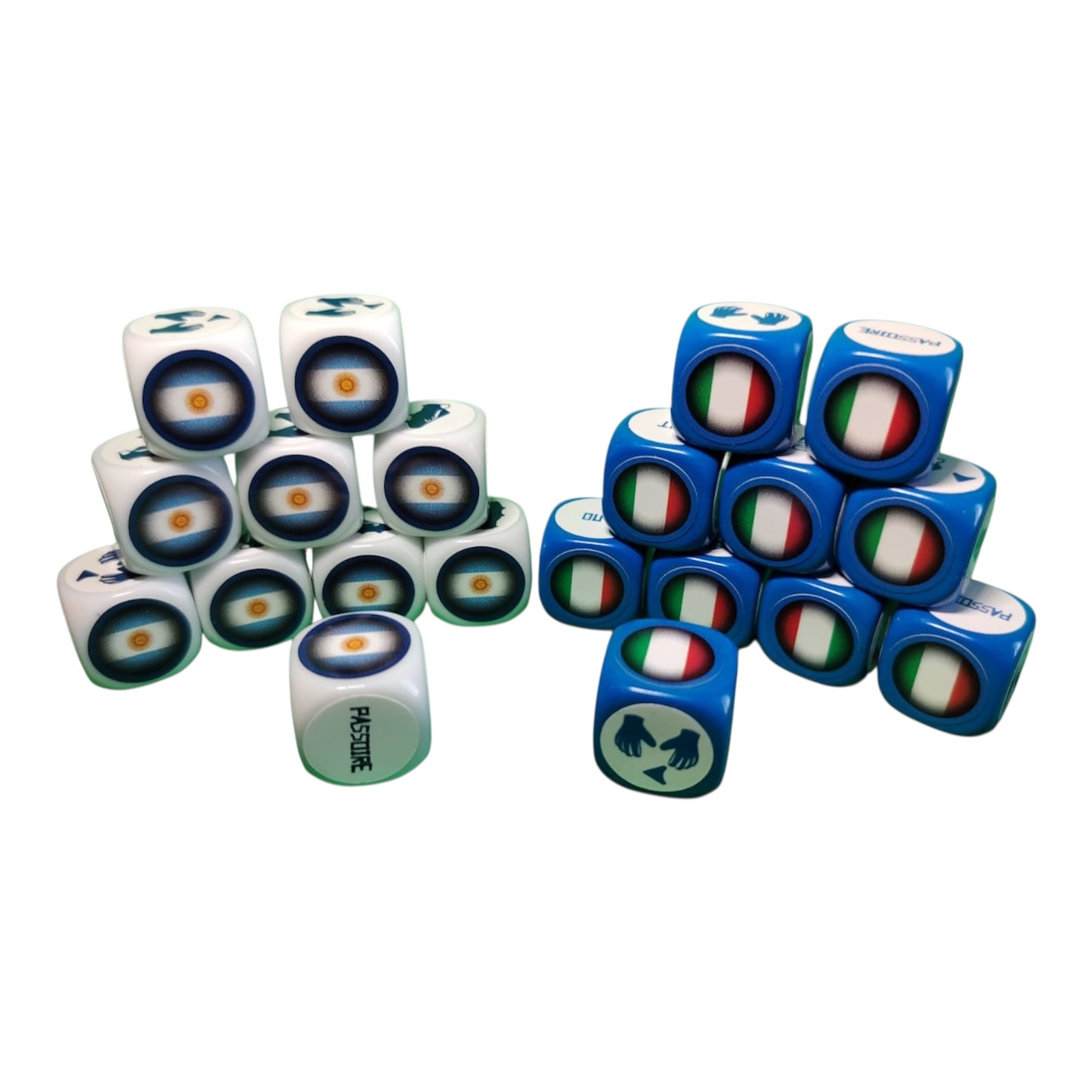 Pack Tube Argentina-France-Brazil-Italy with Mat/40 dice