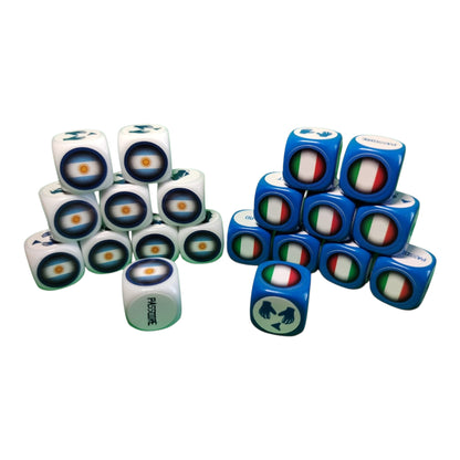 Pack Tube Argentina-France-Brazil-Italy with Mat/40 dice