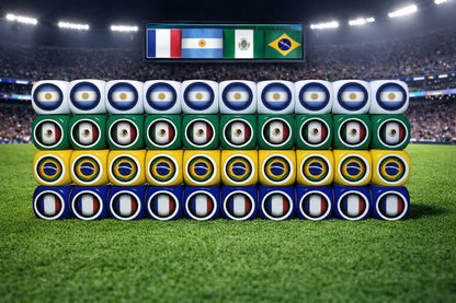 France-Mexique-Argentine-Brésil Pack Tube avec Tapis/40 dés