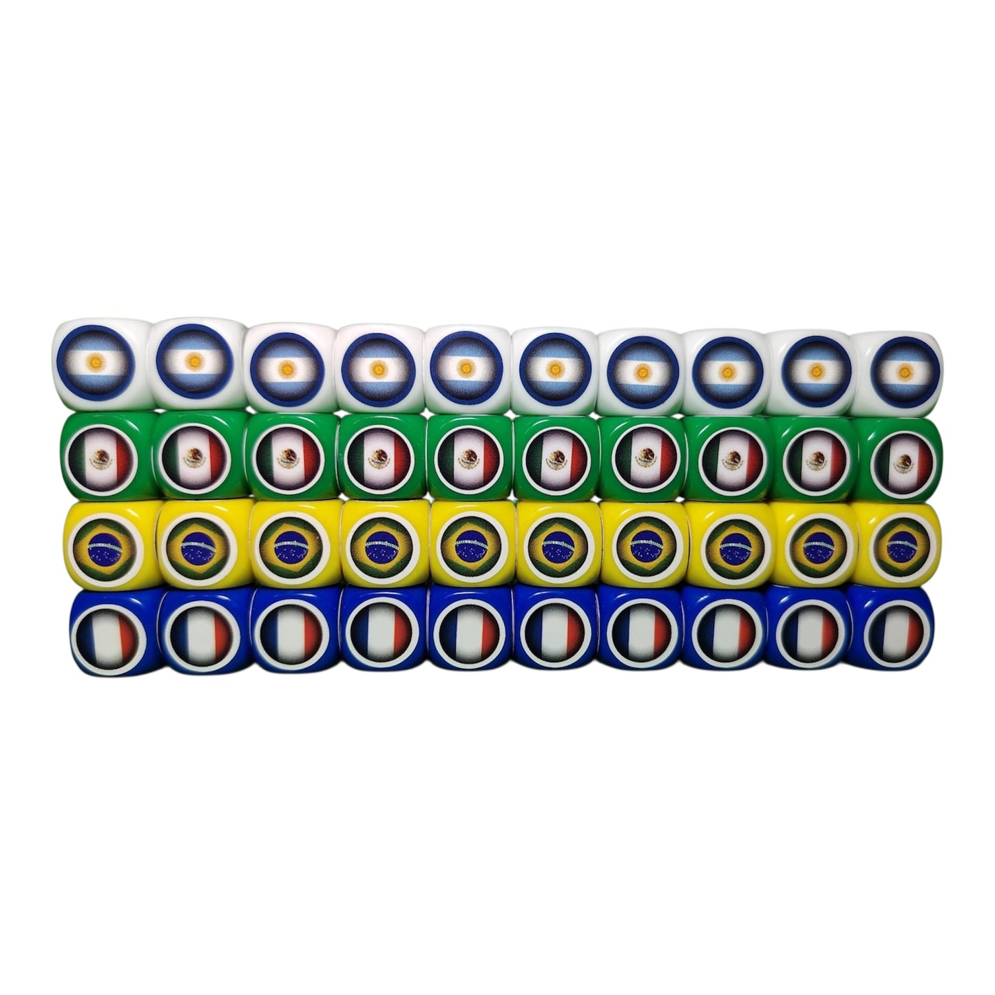 France-Mexique-Argentine-Brésil Pack Tube avec Tapis/40 dés