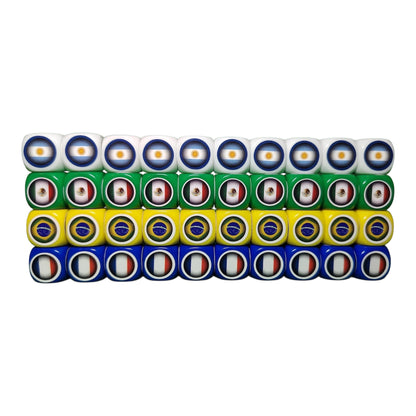 France-Mexique-Argentine-Brésil Pack Tube avec Tapis/40 dés