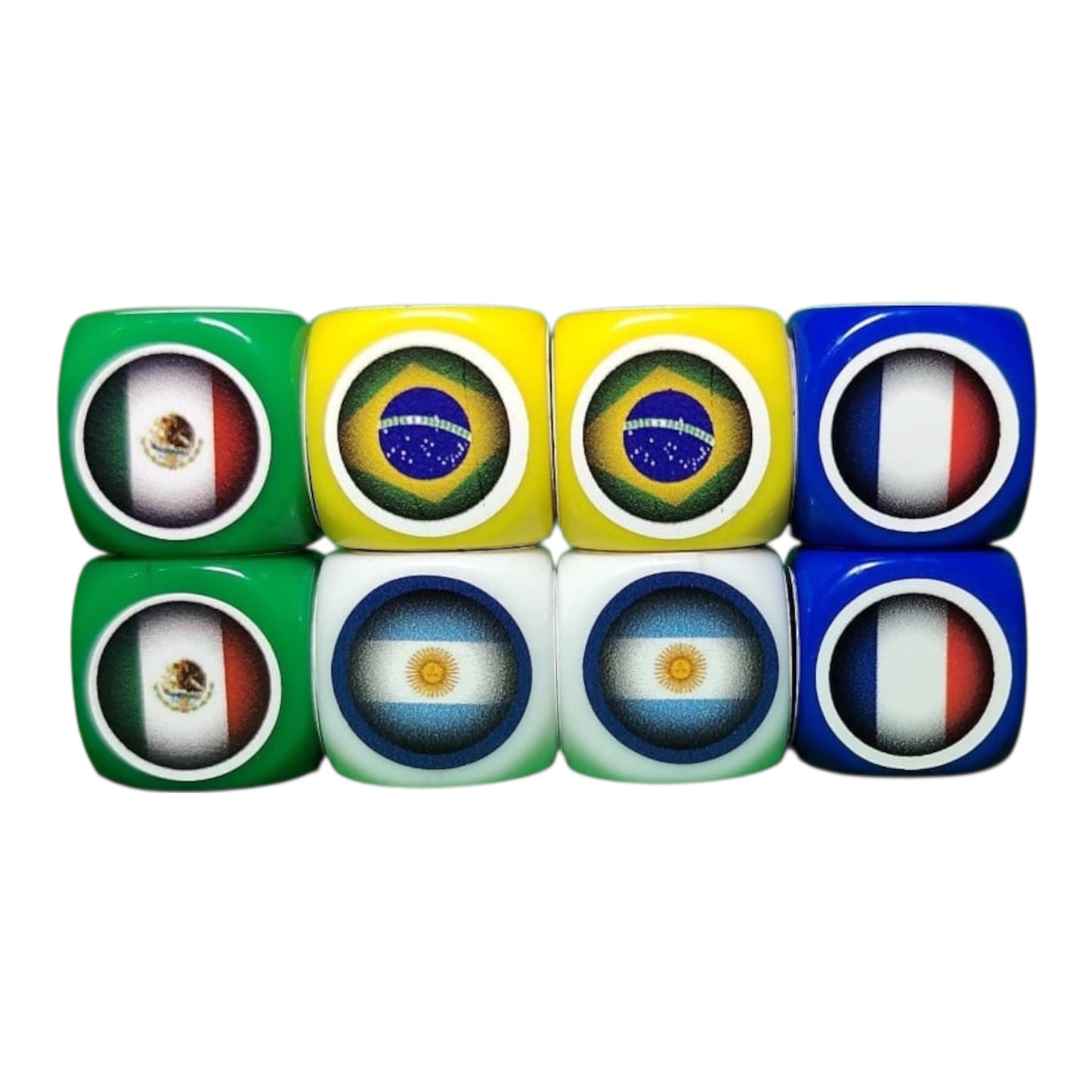 France-Mexique-Argentine-Brésil Pack Tube avec Tapis/40 dés