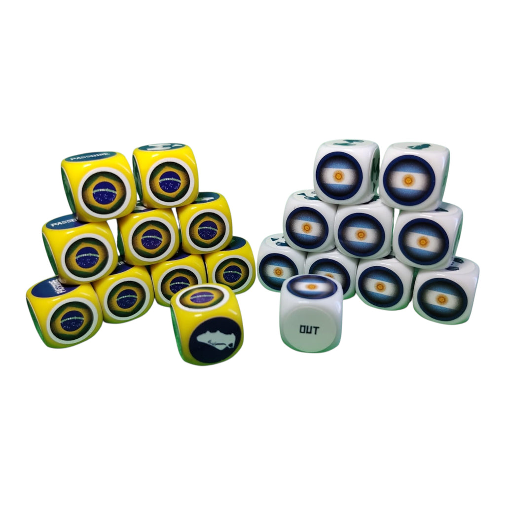 Pack Tube Argentine-France-Brésil-Italie avec Tapis/40 dés