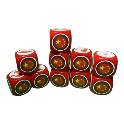 10 Red Chinese Dice