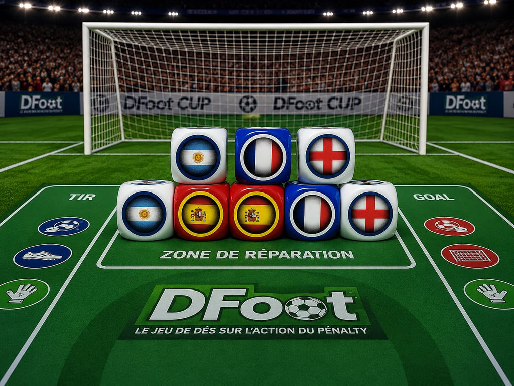 Pack Tube 4 Pays-FRANCE/ANGLETERRE/ESPAGNE/ARGENTINE avec Tapis Stadium