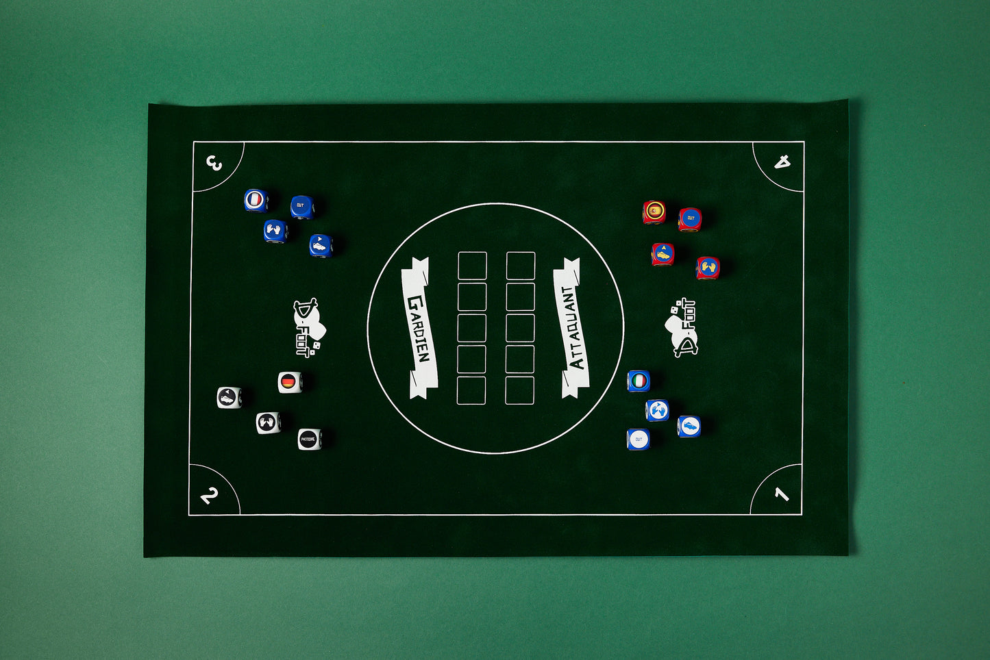 Pack Tube France-Allemagne-Espagne-Italie avec tapis Feutrine/40 dés