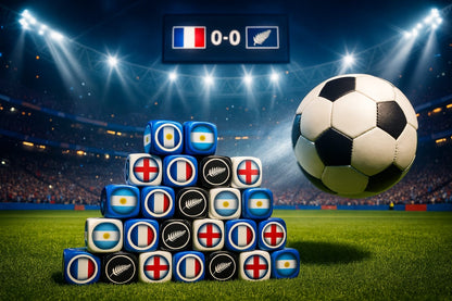 Pack Tube France-Angleterre-Argentine-Nouvelle Zélande avec Tapis Cup Trophy/40 dés