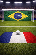 France(en vert)/Brésil(en bleu) Pack Tube avec Tapis Stadium /20 dés