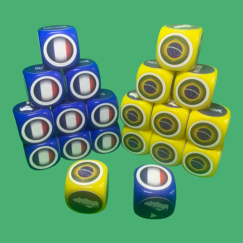 Pack Tube avec tapis - France/Brésil - 20 dés