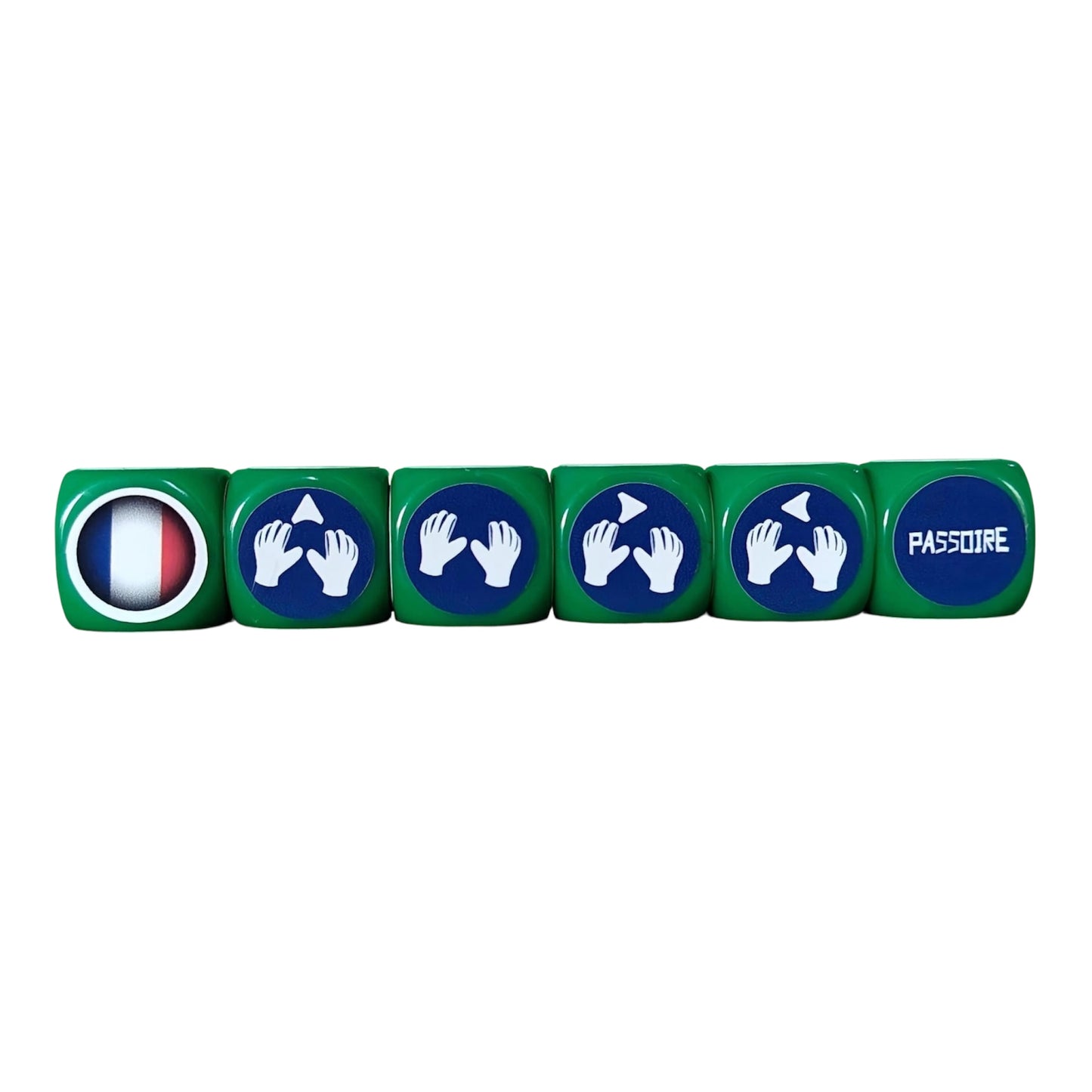 France (green)/Brazil (blue) Tube Pack with Stadium Mat /20 dice