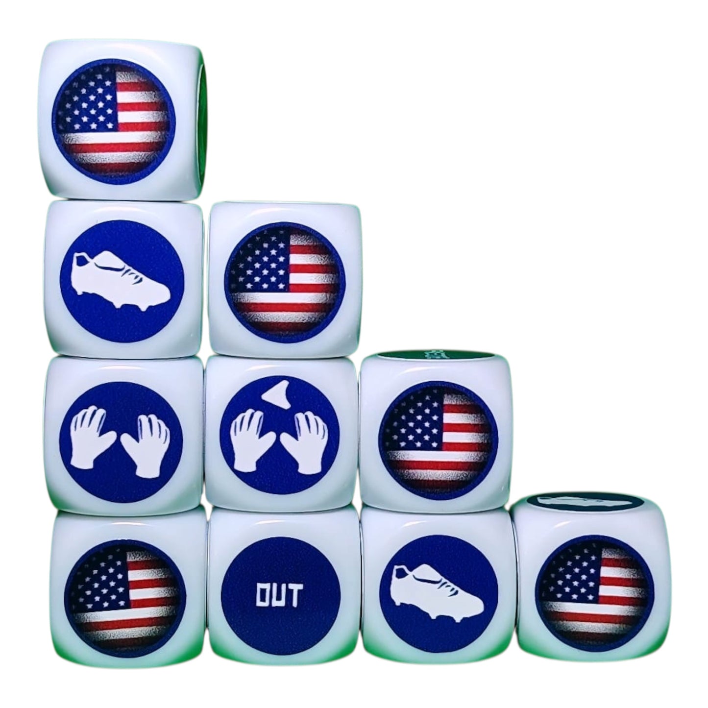 10 dés blancs U.S.A