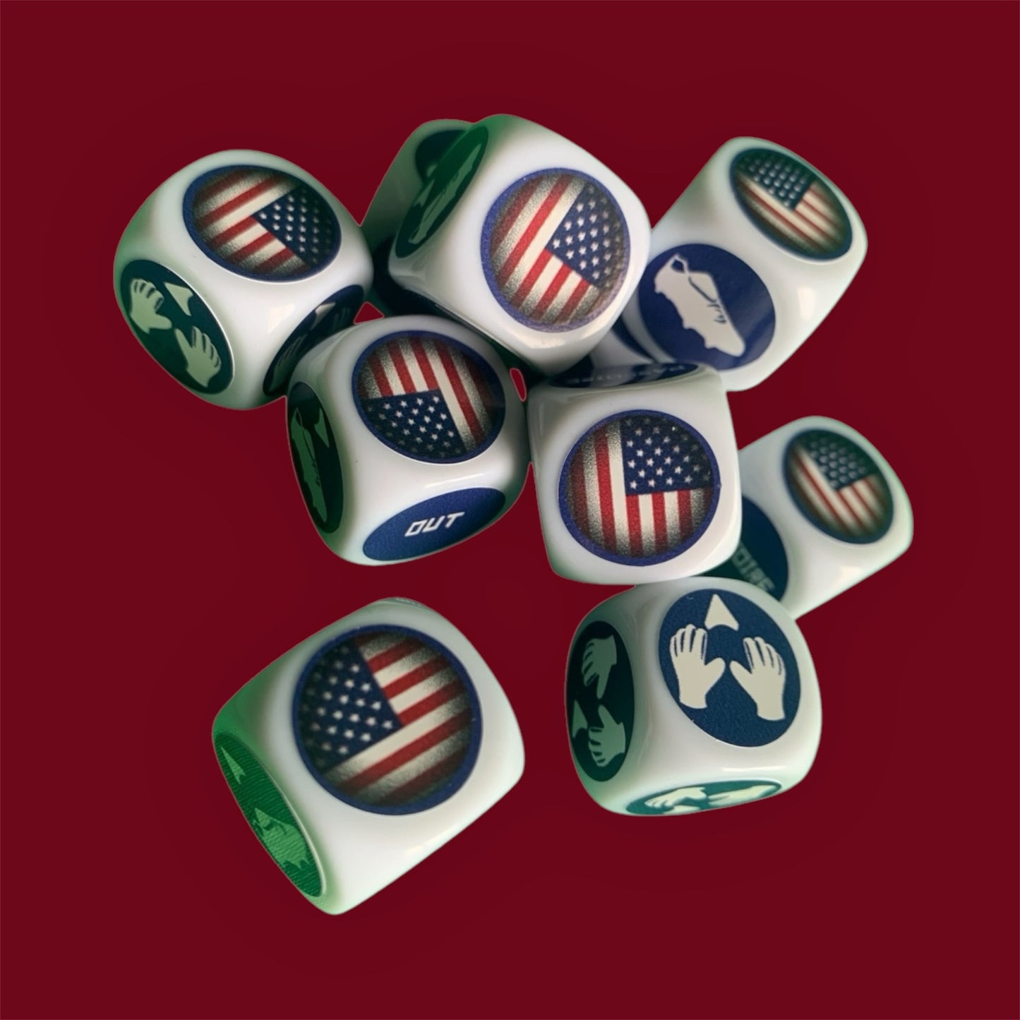 10 dés blancs U.S.A